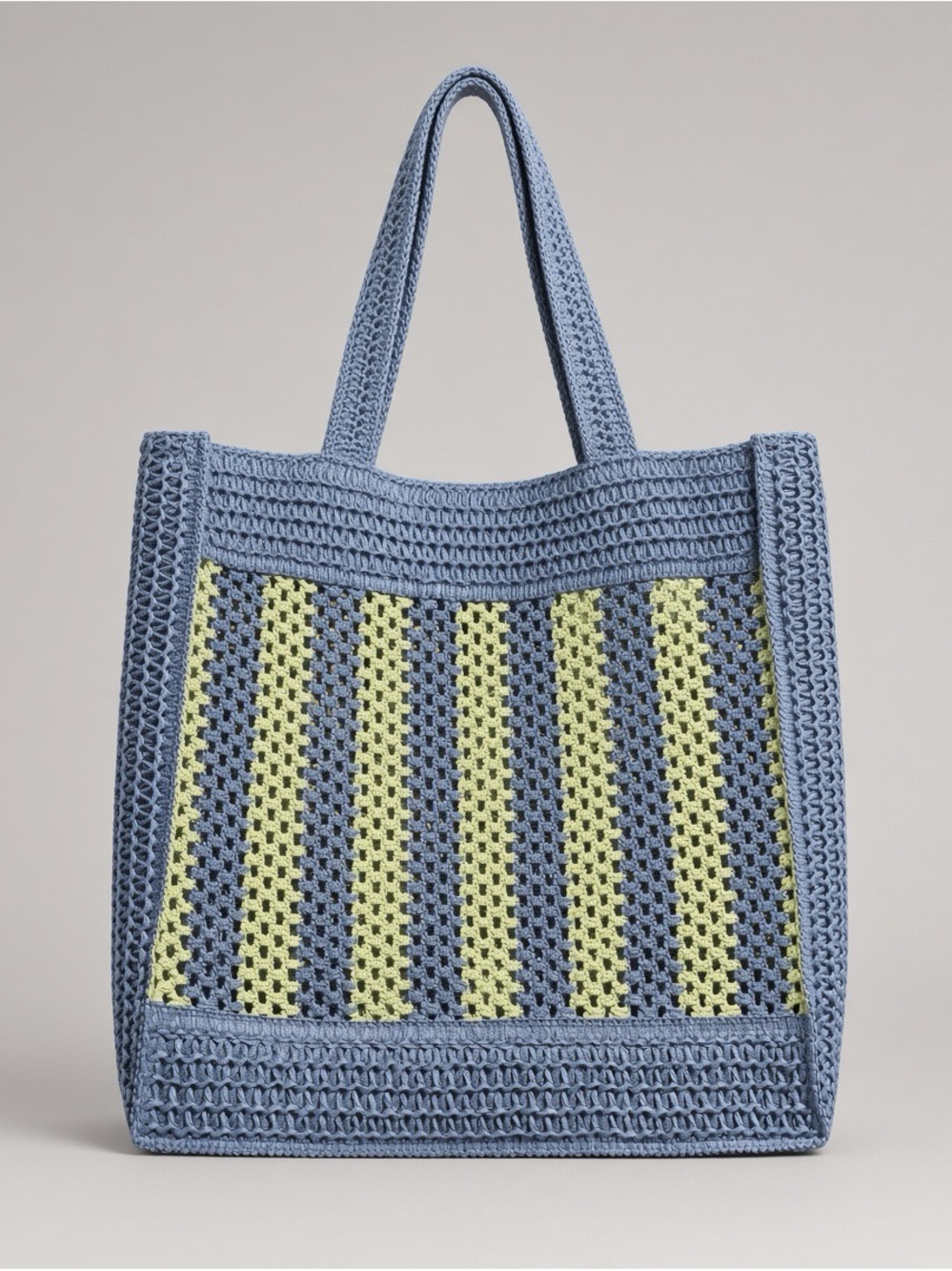 Universal Thread Woven Tote Bag – Blue & Lime Green – New with Tags